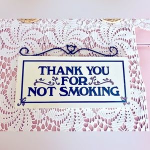 Vintage Wooden Thank You For Not Smoking Sign